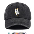 1pc Cute Cartoon Pigeon And Surfboard Pattern Design Printed Baseball Cap, Summer Casual Clothing Accessory, Black Papa Trucker Hat, Breathable Comfortable Solid Easy Vintage Soft Top Dad Hat, Unisex Adjustable Size Youth Couple Skateboard Hat