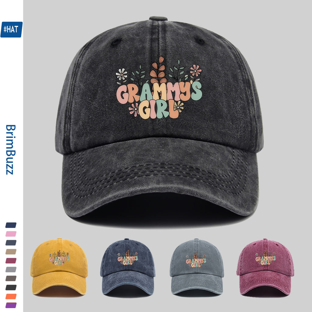 A Floral Letter GRAMMYS Printed Baseball Cap, Designed for Home and Leisure Decoration, a Sun Hat That Is Comfortable and Lightweight, Available in Multiple Colors, with Adjustable Buckle, Suitable as a Commuter Dad Hat, Vintage Accessory, Exquisite