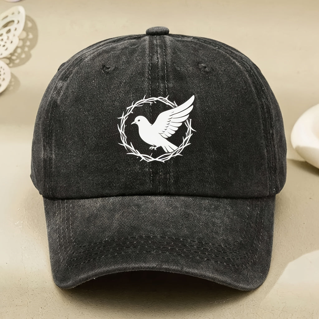 Vintage Peace Dove Embroidered Baseball Cap for Men Women Casual Street Style Hat for Anniversary Gift