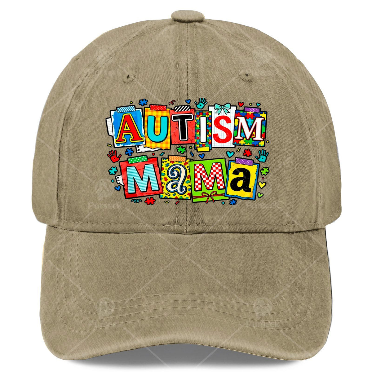 Unisex Baseball for Proud Moms Featuring Autism Awareness Patchwork Puzzle Art