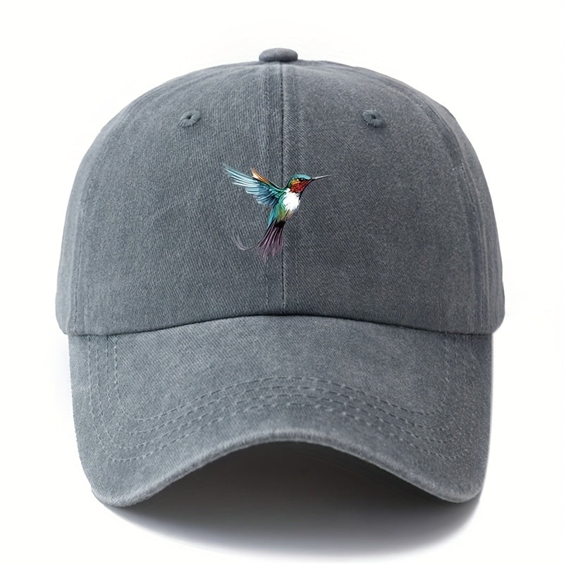 MAKEFGE Vintage Baseball Cap - Lightweight Distressed Trucker Hat, Available in Six Colors (Black/Dark Grey), Unisex, Suitable for Outdoor Casual Everyday Wear - Retro Structured Brim And Daily Headgear, Bird Pattern Design