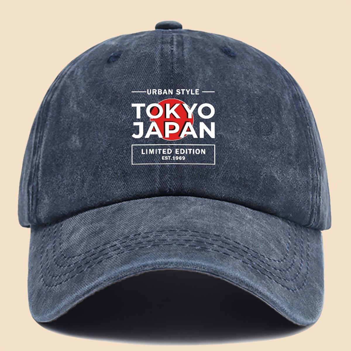 1pc Tokyo Japan City Style Printed Baseball Cap, Unisex, Printed Design, Solid Color Minimalist Vintage Curved Brim Dad Hat, Adjustable Size, All-Season Sun Hat, Suitable for Cycling, Fishing, Hunting, Teen Couple Skateboard Cap, Ideal Gift