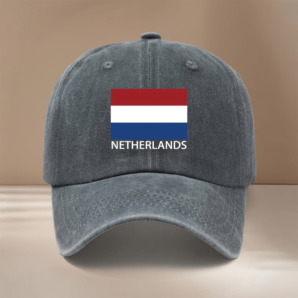 NETHERLANDS Text Print Pattern Baseball Cap, Four Seasons Universal Duckbill Cap, Trendy Textured Six-Panel Hat, Comfortable and Lightweight Hip-Hop Cap, Unisex Curved Brim Hat, Sports Event Support Accessory, Casual Hat with Adjustable Size