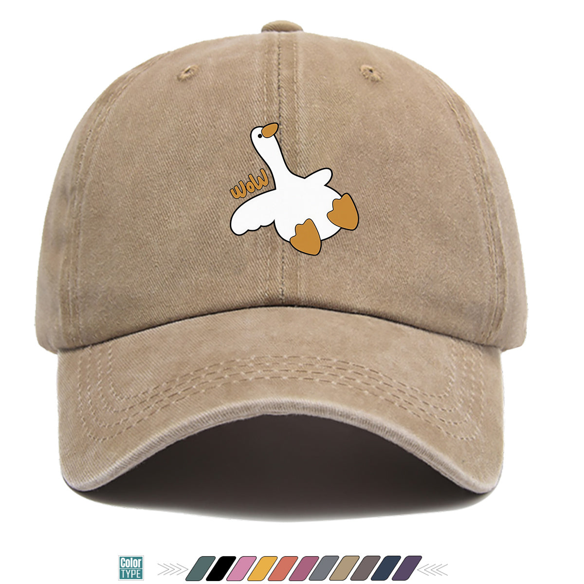 1pc Adorable White Goose Print Baseball Cap Suitable for Men & Women, Breathable Adjustable Snapback Hat with Goose, Unisex Casual Cap for Daily Wear, Picnic, Camping, Amusement Parks - Fun Gift for Goose Lovers, Birthday Present