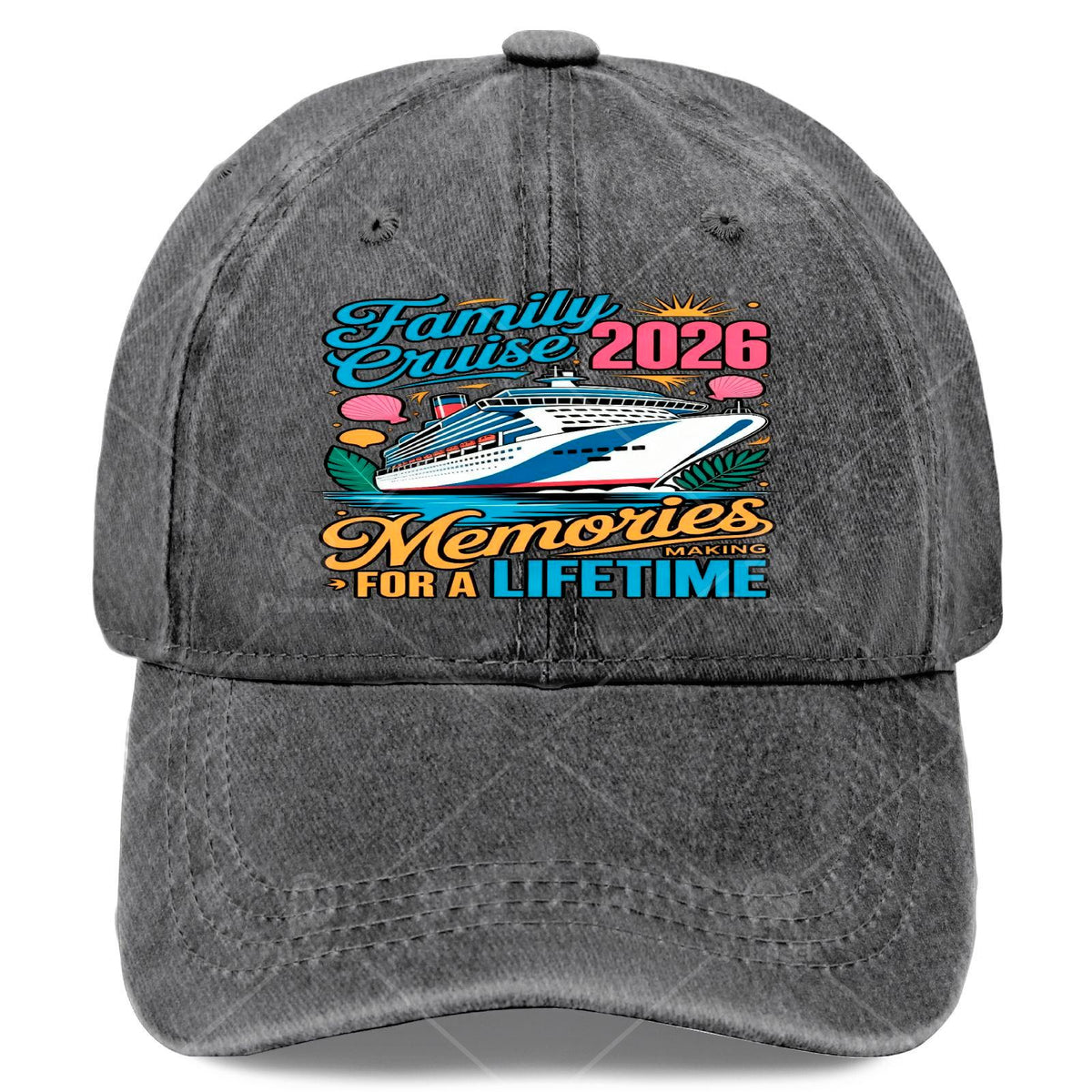 2026 Family Outing Vacation Memories Monochrome Washed Fun Baseball- Unisex