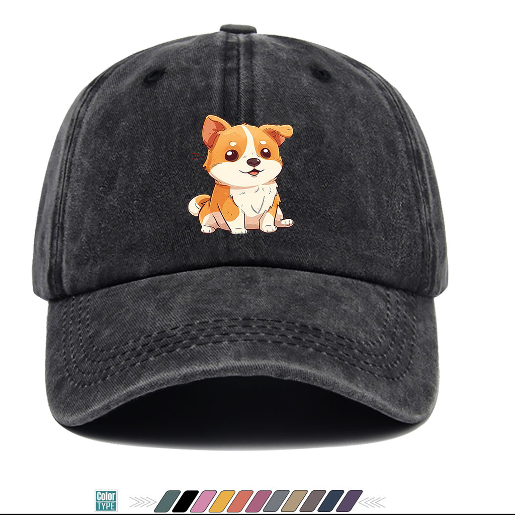 1pc Corgi Print Baseball Cap Suitable for Daily Outfits, Outdoor Activities & Gifts - Adjustable Snapback Hat with Corgi Dog Pattern, Unisex for Men & Women, Corgi-Themed, Park Strolls, Casual Wear (Cute Corgi)