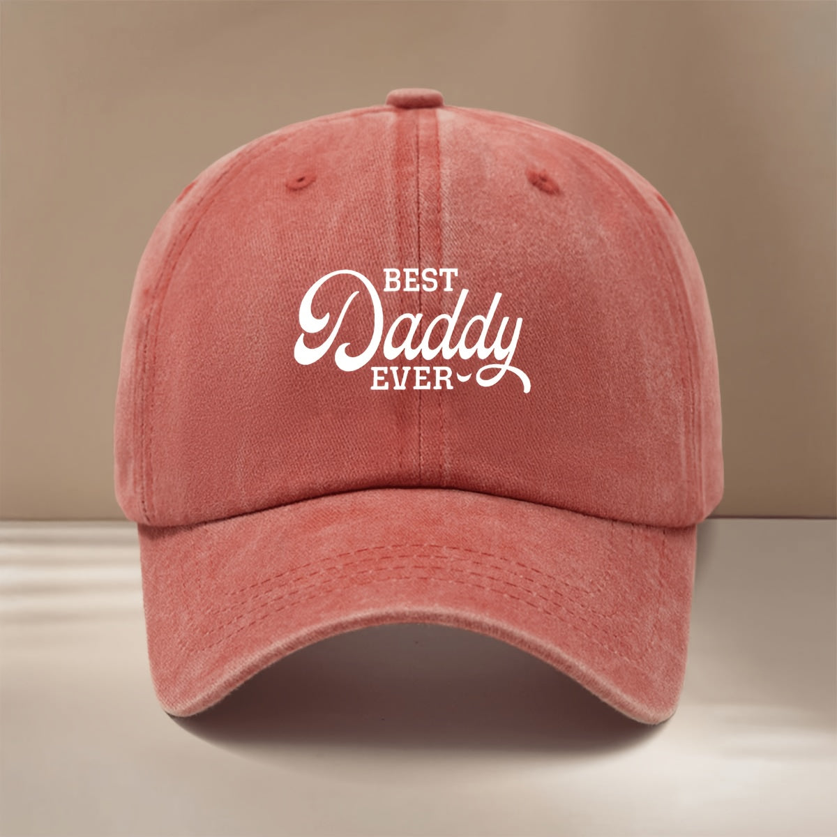Baseball Cap with "BEST Daddy EVER" Text Graphic, Comfortable and  Curved Brim That Makes the Face Appear Smaller. Hip-hop Style Cap, Unisex Snapback Hat for Vacation, Travel, Dinners, and Camping. Lightweight and Simple Curved Brim Hat