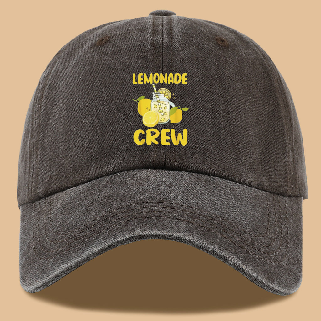 1pc Lemon-Themed "LEMONADE CREW" Printed Baseball Cap, Fresh Summer Style Sun Hat, Fashionable And Fun Design, Unisex Duckbill Cap, Adjustable Size, Casual Outing Sun Hat, Bestie Gathering Bestie Hat, Couple Date Couple Hat, Suitable for Picnics