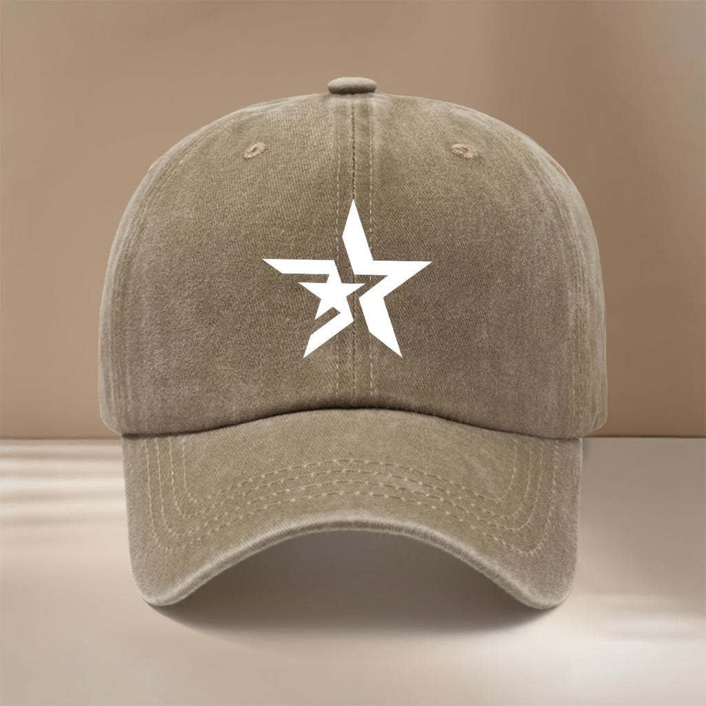 Double-layer Five-pointed Star Line Pattern Baseball Cap, Adjustable Size, Lightweight Hip-hop Hat, Unisex Casual Cap for Parties, Dinners, and Camping, Comfortable and  Curved Brim Hat, Versatile Snapback Cap, Simple, Trendy, and Cool Six-panel Cap