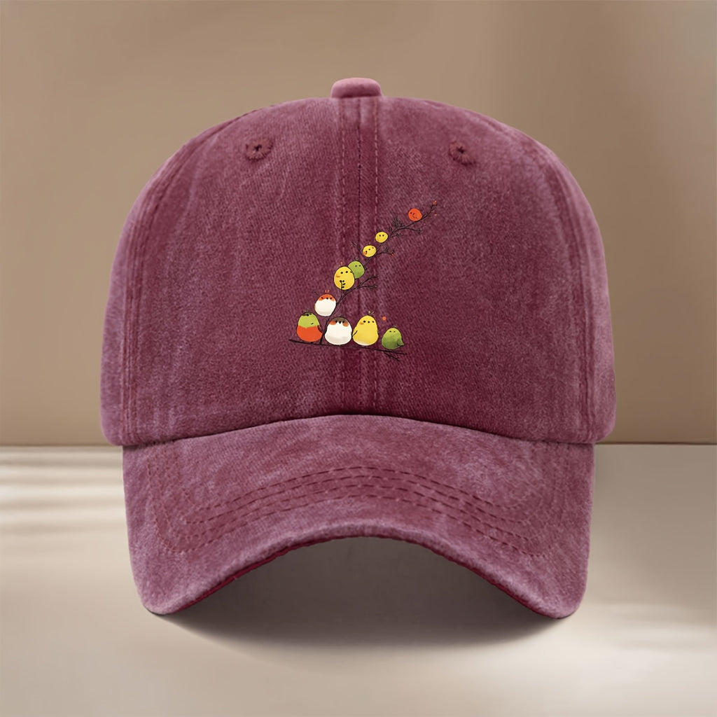This Is a Baseball Cap with a Pattern of Chubby Little Birds, Personalized, Fashionable, Adjustable in Size, Hip-Hop Hat, Unisex, Comfortable And Lightweight Duckbill Cap, Suitable for Outdoor Sports, Dinners, Camping