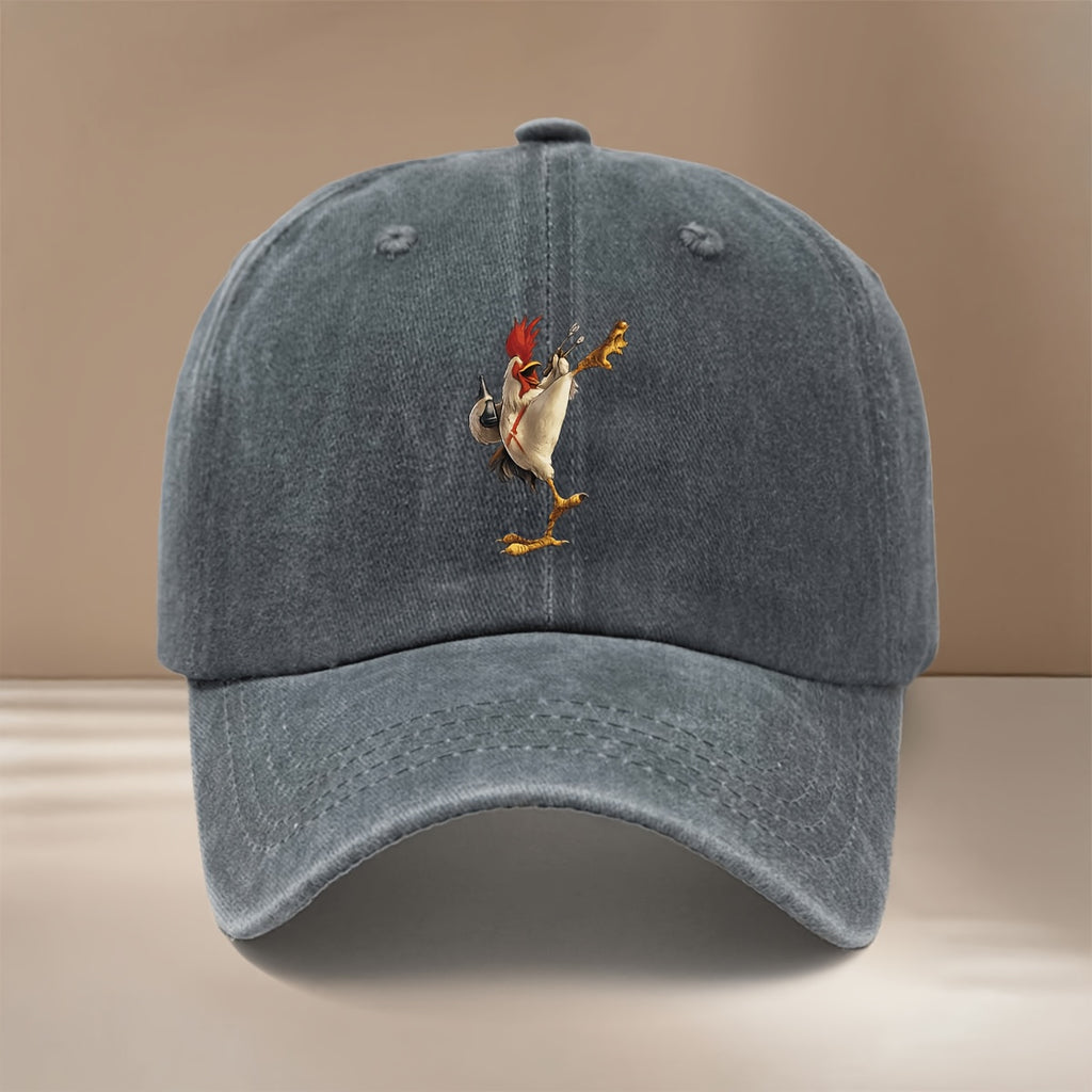 This Is a Stylish And Lightweight Baseball Cap Featuring a Rock Rooster Design, Adjustable in Size, Suitable for Both Men And Women. It'S a Trendy And Comfortable Duckbill Cap Perfect for Outdoor Sports, Gatherings