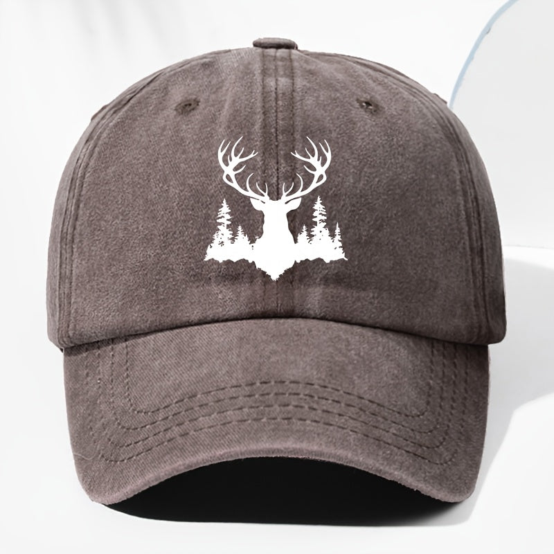 Unisex Animal Print Washed Vintage Baseball Cap, Fashionable Sun Outdoor Hat for Men and Women, Adjustable Trucker Hat Suitable for All Seasons and Daily Wear