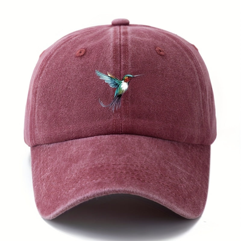 MAKEFGE Vintage Baseball Cap - Lightweight Distressed Trucker Hat, Available in Six Colors (Black/Dark Grey), Unisex, Suitable for Outdoor Casual Everyday Wear - Retro Structured Brim And Daily Headgear, Bird Pattern Design