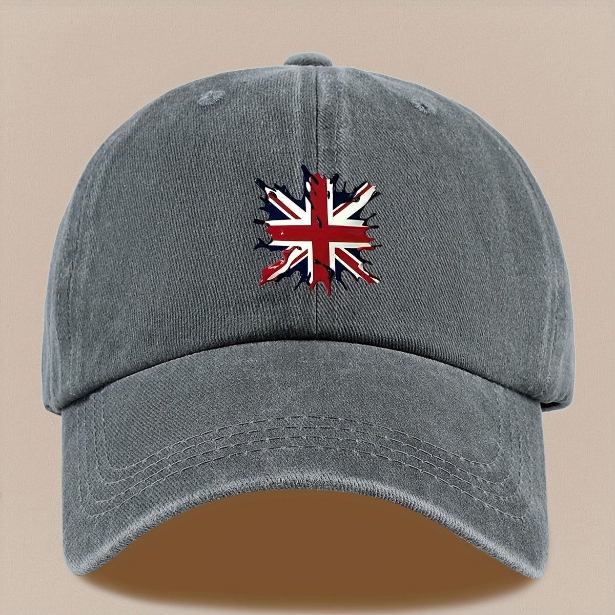 A Lightweight And Breathable Baseball Cap Featuring a "Union Jack" Pattern, Suitable for Both Men And Women. This Vintage-Style Dad Hat Is Adjustable And Perfect for Outdoor Activities Like Truck Driving, Graduation, Beach Outings, Sports, Hiking