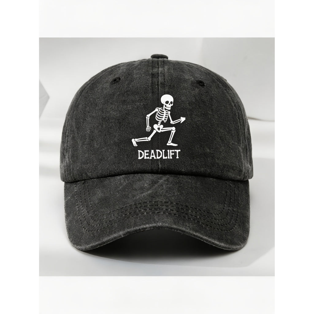 Vintage Skeleton Deadlift Gym Cap for Men Women Cool Fitness Street Style Hat for Workout Anniversary