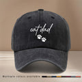 Cat Dad Two Paw Print Pattern Baseball Cap with Textured Feel, Adjustable Size, Hip-Hop Hat, Unisex Trucker Hat for Vacation, Travel, Dinner Parties, Camping, Comfortable and Lightweight Snapback Cap, Simple and  Curved Brim Hat