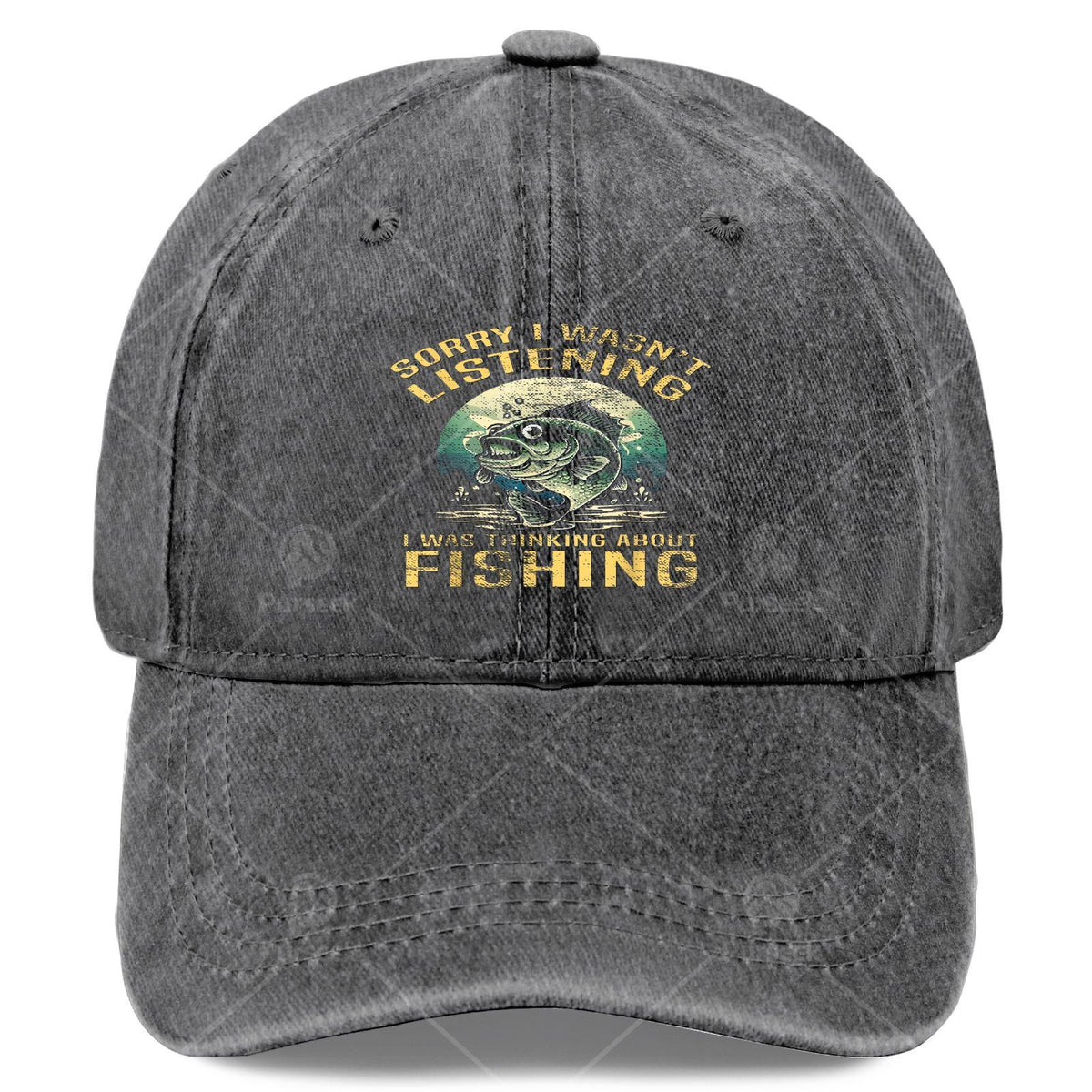 Sorry I Wasnt Listening I Was Thinking about Fishing Baseball Hat Unisex Low