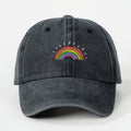 Vintage Rainbow Print Washed Cotton Baseball Cap - Adjustable, Breathable Sun Protection Hat for Men & Women, Perfect for Outdoor Activities & Golf, Allseason Hat | Casual Style Hat | Woven Texture