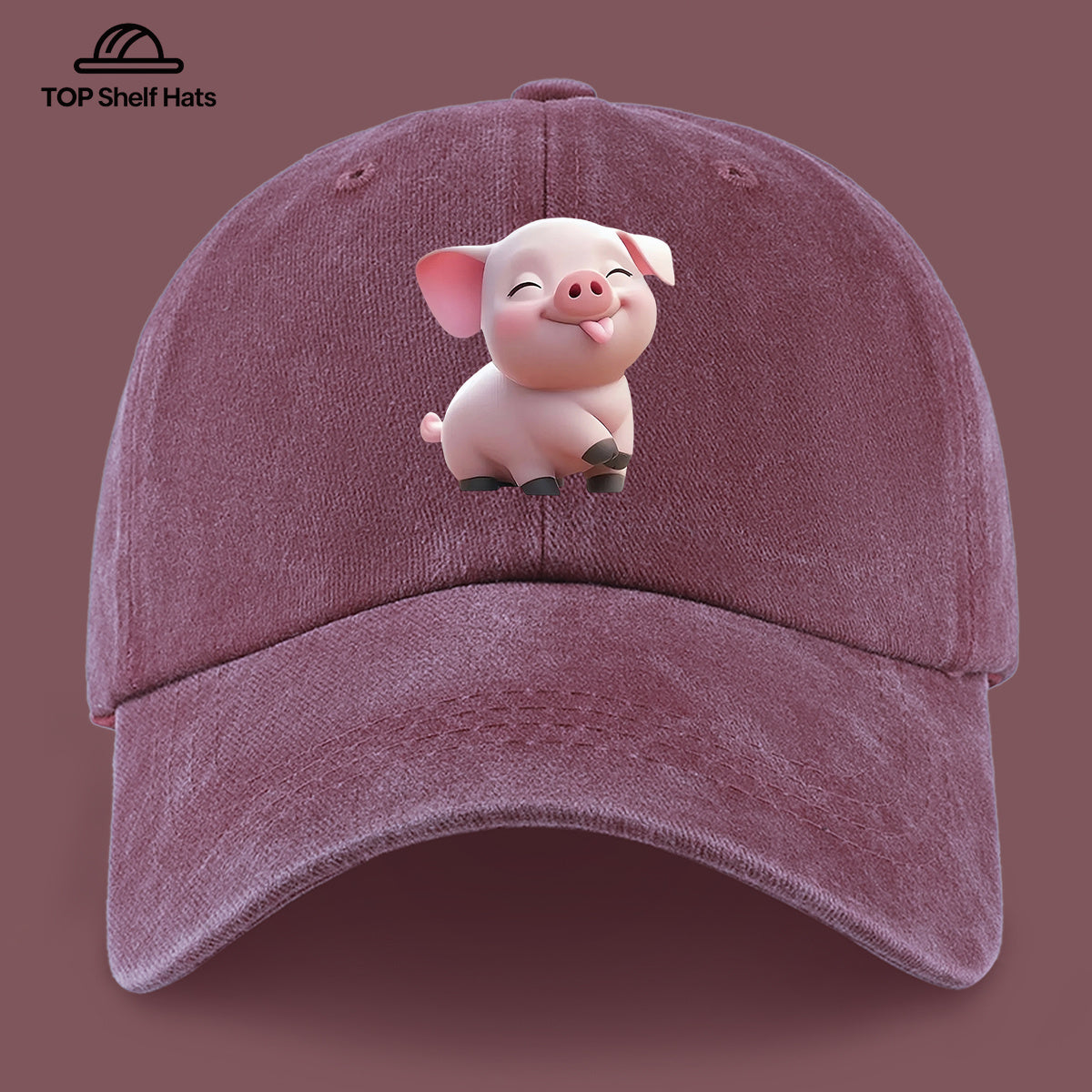 1pc Cute Tender Pink Pig Print Casual Baseball Cap, Lightweight, Comfortable, And Breathable, Adjustable Size, Perfect Valentine'S Day Gift for Partners, Unisex Outdoor Wear And Casual Fashion Accessory, Ideal for Parents' Beach Vacation Sun Hat