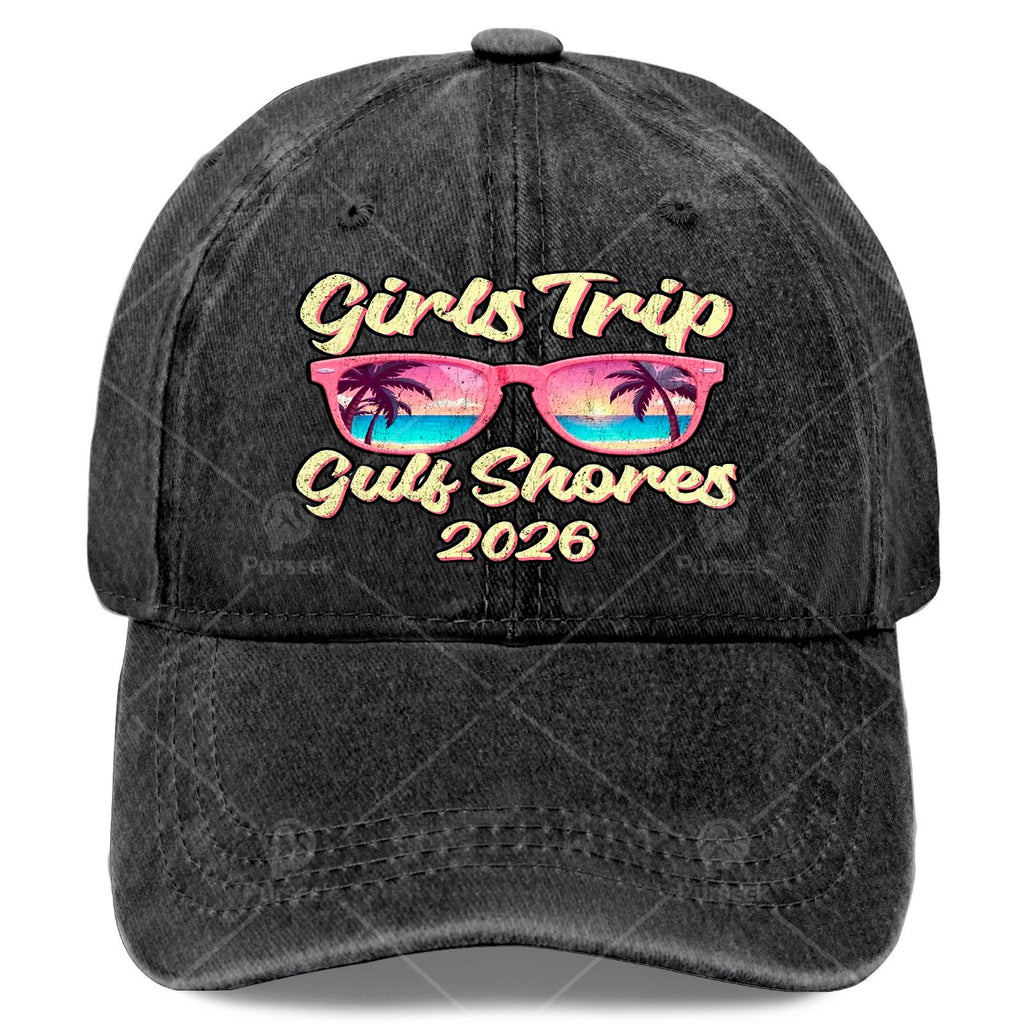 Beach Glasses Weekend Girls Trip 2026 Gulfs Shores Baseball Hat Unisex