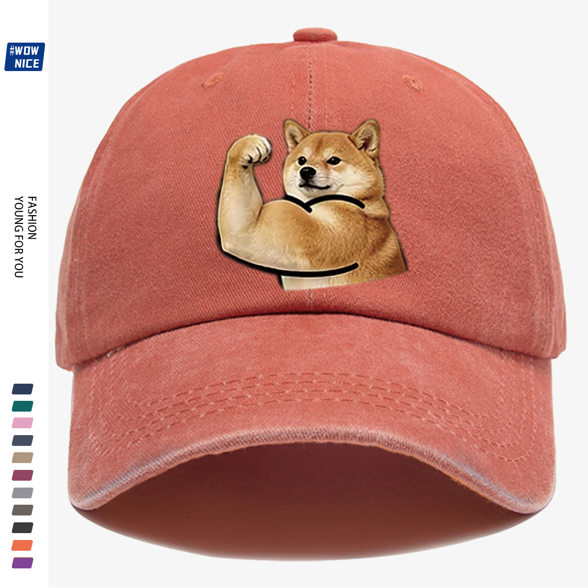 1pc Shiba Inu Muscle Arm Fun Print Baseball Cap Unisex Same Style Slimming Fashion Adjustable Size Street Trend Hat Daily Casual Hat Outdoor Hiking Hat Travel Outing Hat Party Styling Hat Versatile Duckbill Hat Festival Birthday Gift Ideal Choice Fo