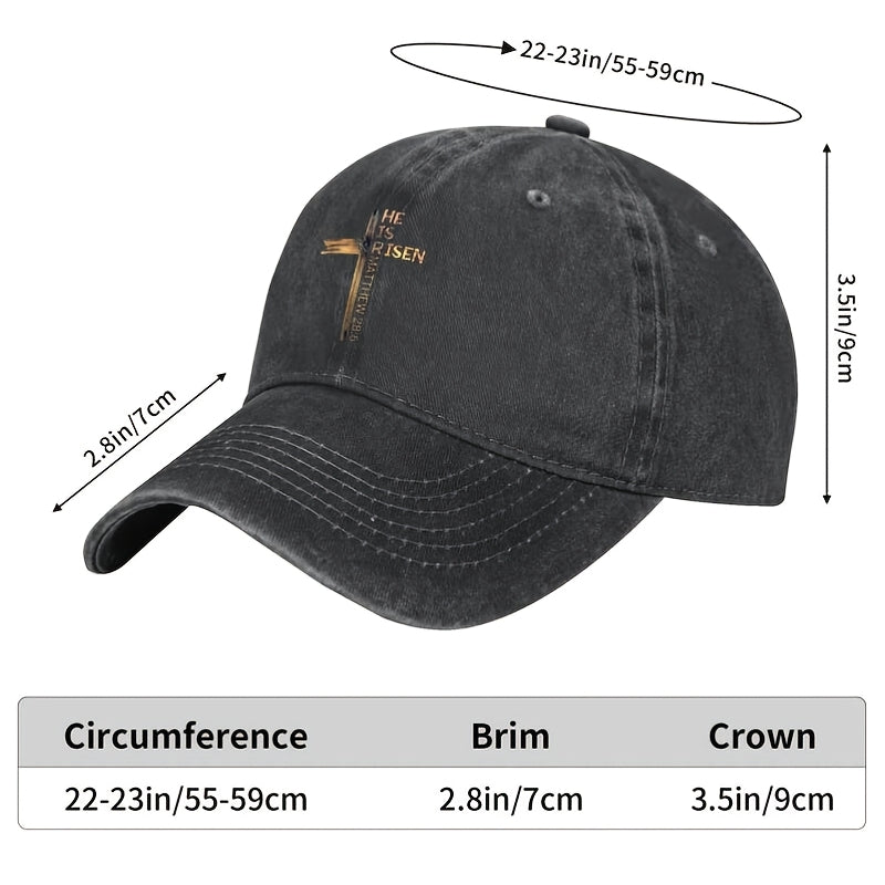 Easter Christian Theme He Is Risen Sun Resurrection Baptism Baseball Cap Unisex Summer Snapback Hat