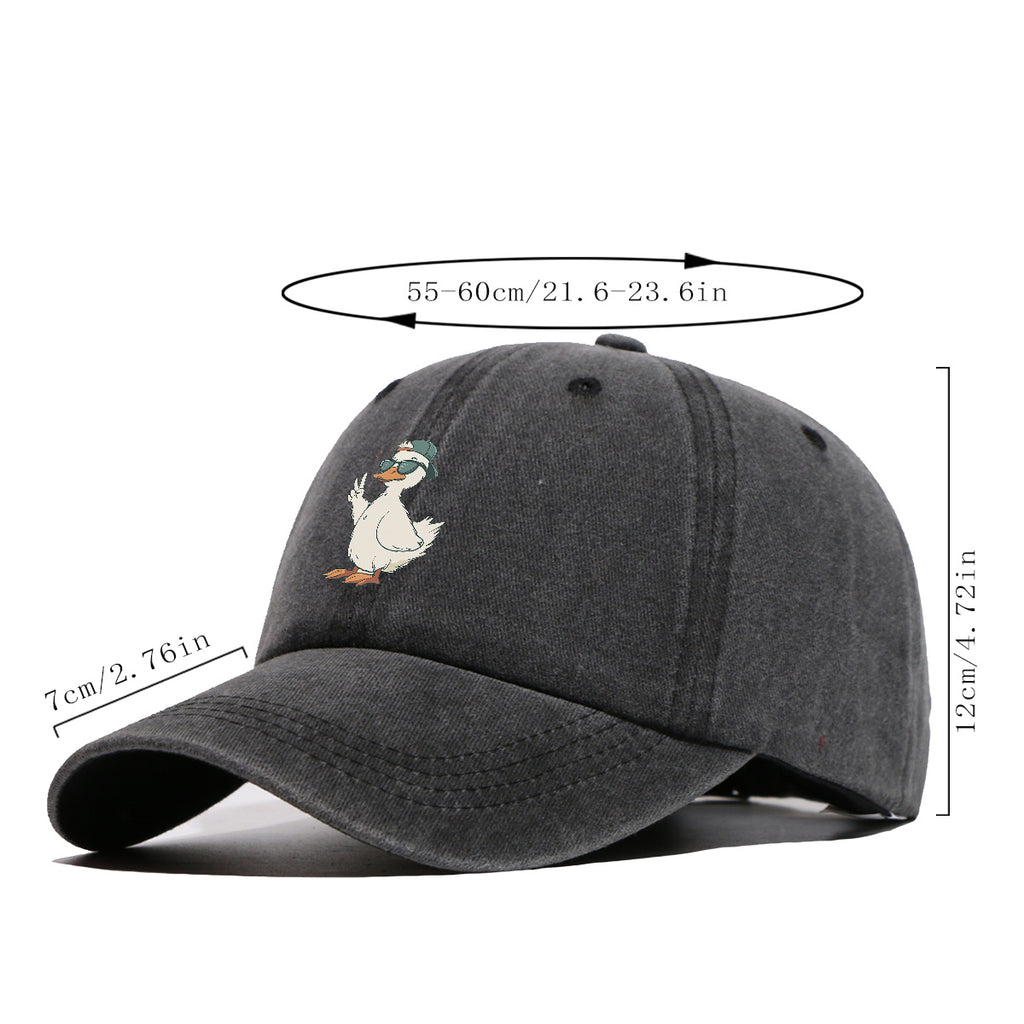 1pc Duck Print Baseball Cap with Fashion Glasses Suitable for Men & Women, Adjustable Unisex Hat with Duck, Hip-Hop Streetwear Cap for Outdoor, Daily Commuting, Matching Couple Gift, Trendy Birthday Present for And