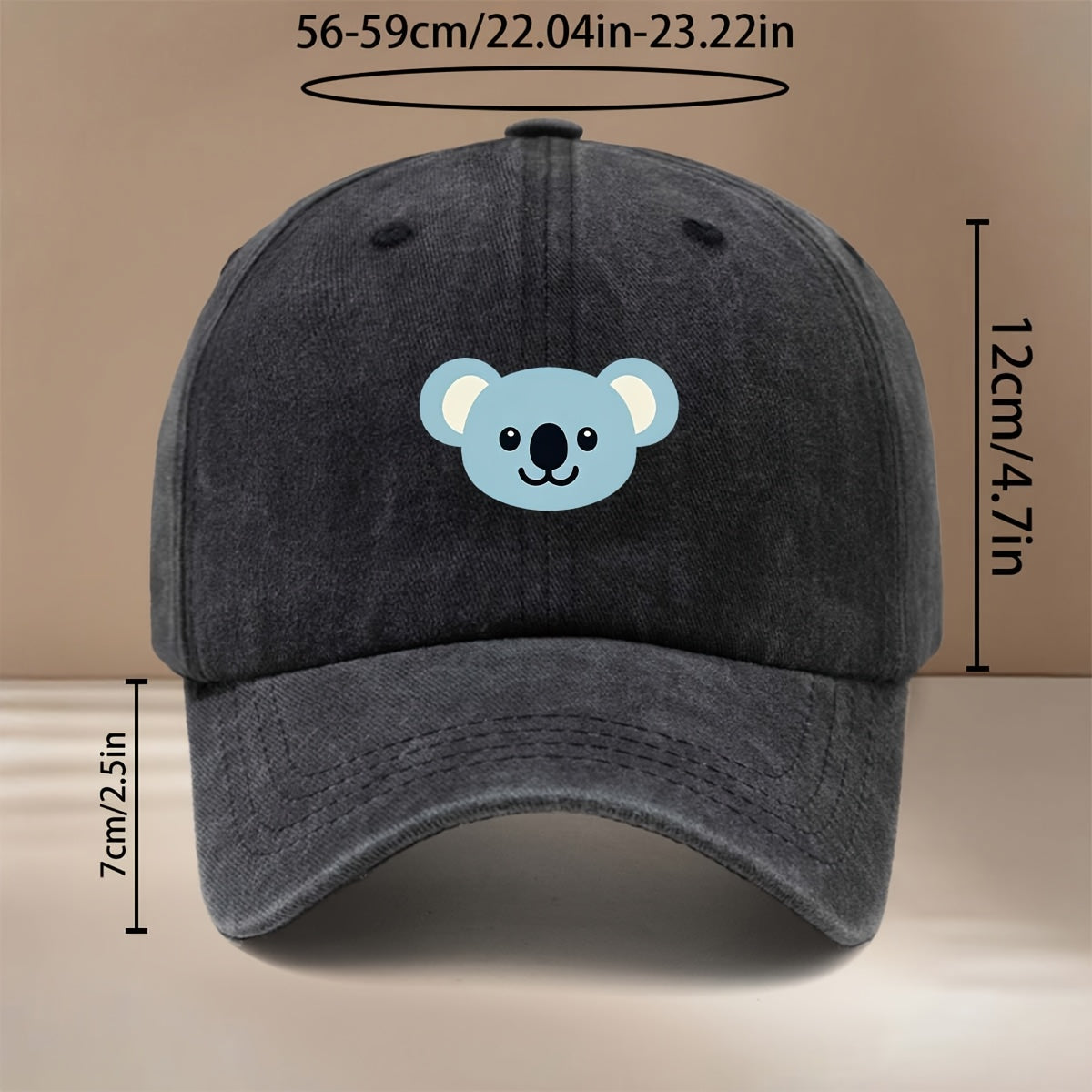 This Is a Cartoon Koala Pattern Printed Baseball Cap, Fashionable Comfortable Adjustable Size 6-Panel Hat Unisex Lightweight Individual Style Duckbill Cap Outdoor Sports Dining Camping Matching Easy Trendy Curved Brim Hat Sports Event Cheerleading M