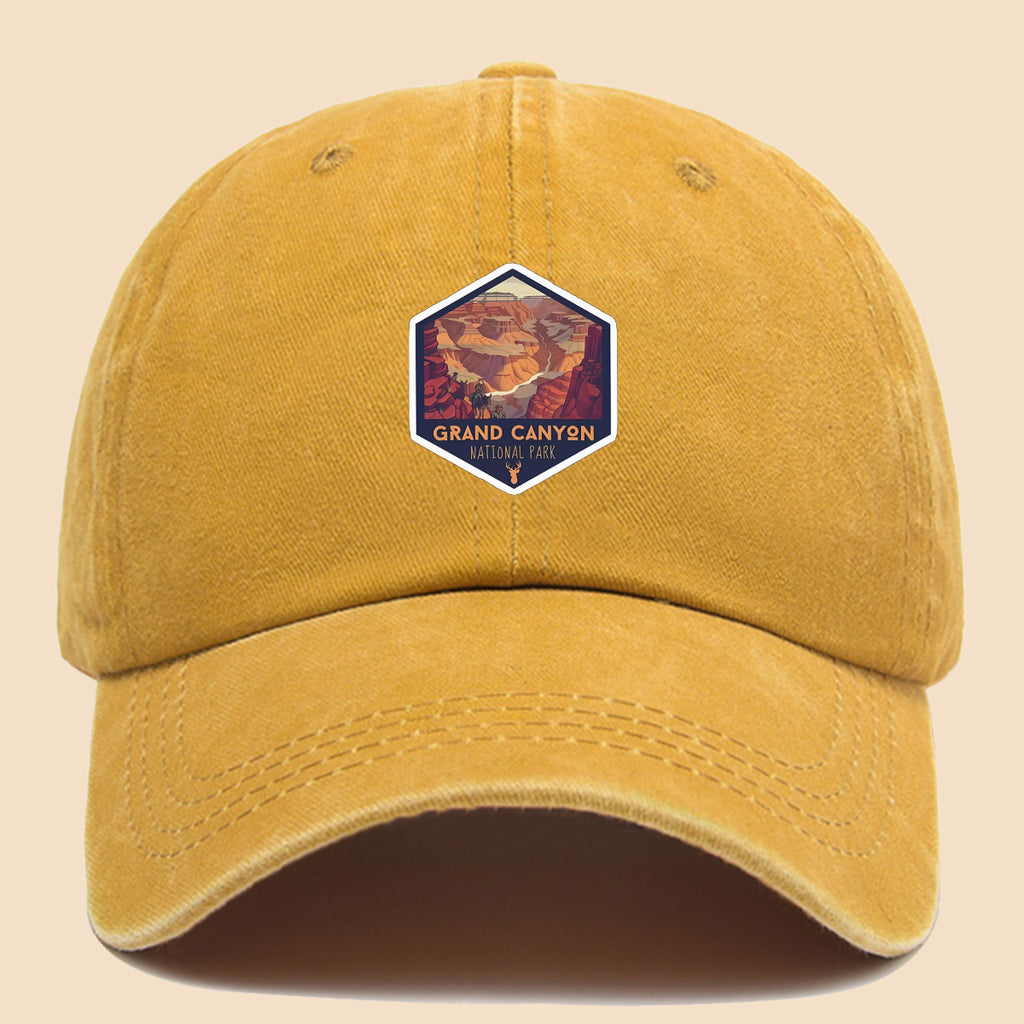 1pc Polyester Material Brightly Colored Grand Canyon National Park Minimalist Theme Design Printed Baseball Cap. Urban Casual Headwear. Black Papa Trucker Hat. Solid Color Minimalist Retro Soft-Top Curved Brim Dad Hat. Adjustable Size. Unisex Music