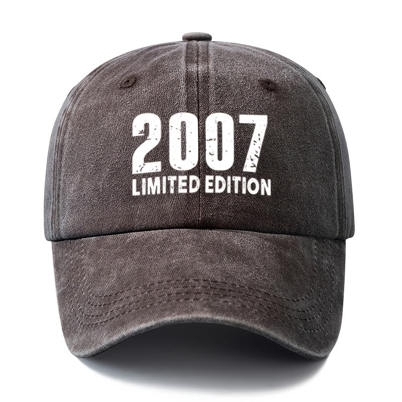 A 2007 LIMITED EDITION Unisex Fashionable and Versatile Printed Baseball Cap, Featuring a Classic Vintage Washed Outdoor Lightweight Curved Brim. This Trucker Baseball Cap Is Suitable for Casual Occasions Such as Outdoor Vacations