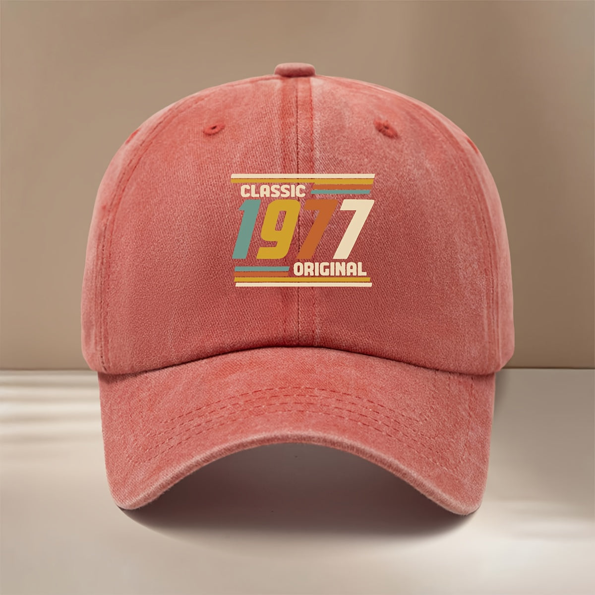 1977 Graphic Baseball Cap, Comfortable And Minimalist, Suitable for Both Men And Women. This Six-Panel Hat Is Perfect for Gatherings, Camping, And Features a Textured Design. It'S a Stylish