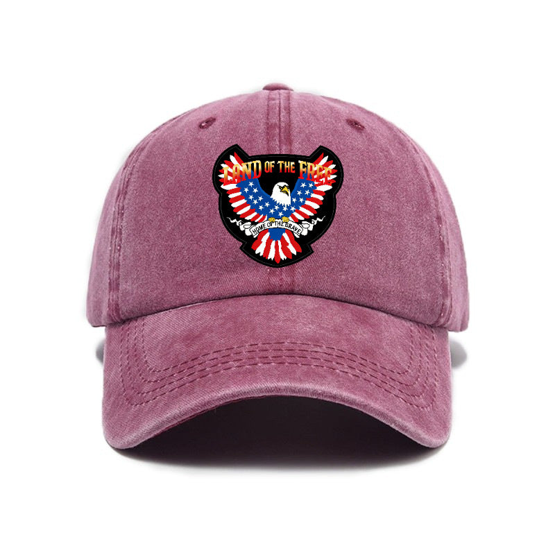 Fashion 1pc American Land of Liberty Printed Washed Distressed Style Baseball Cap Unisex Outdoor Casual Hat