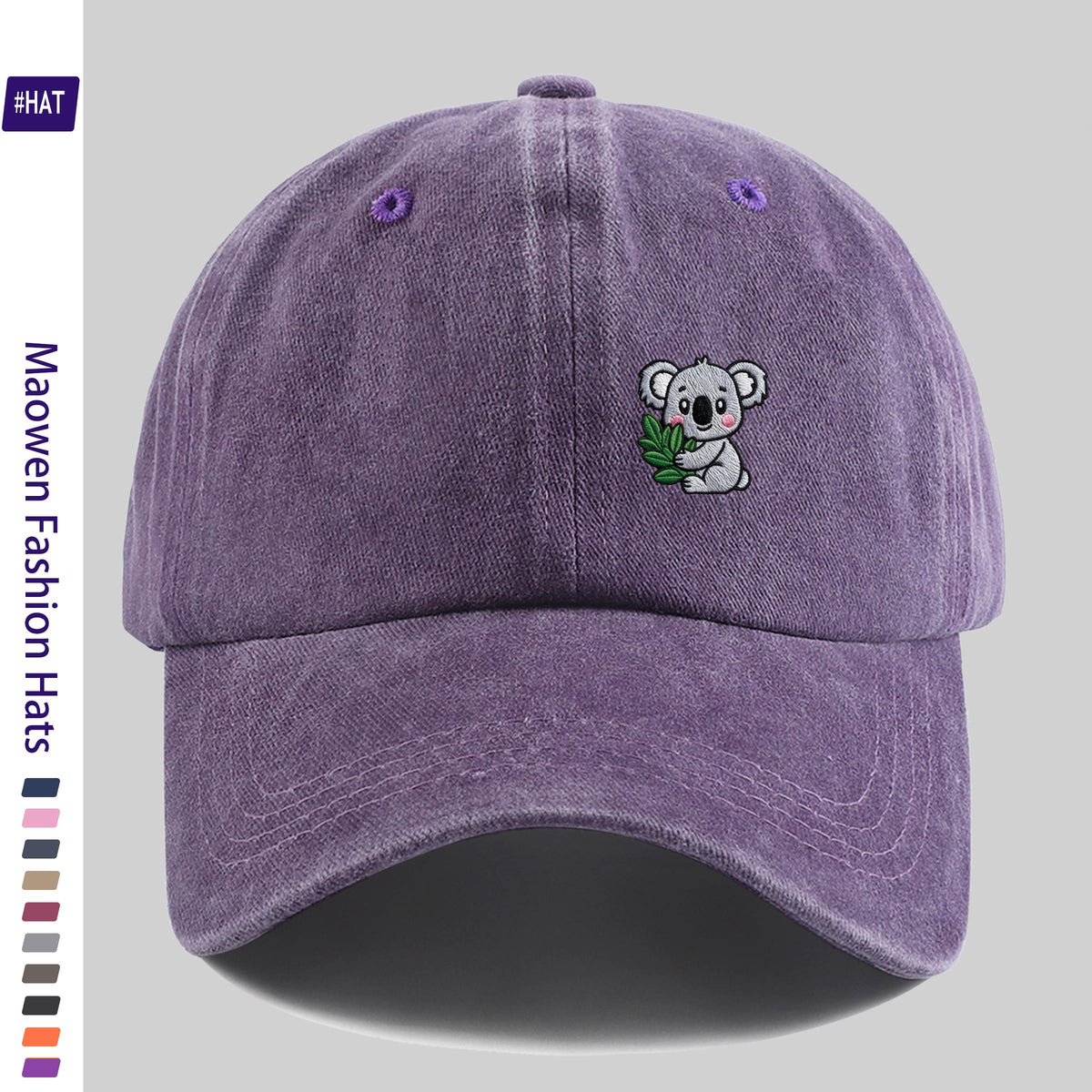 Cartoon-Style Koala Pattern Printed Washed Baseball Cap, New Vintage-Style Baseball Cap for Summer, Unisex Lightweight Outdoor Cap, Suitable for All Seasons, Travel And Casual Wear, Adjustable Size Trucker Cap, Ideal for Sports Enthusiasts