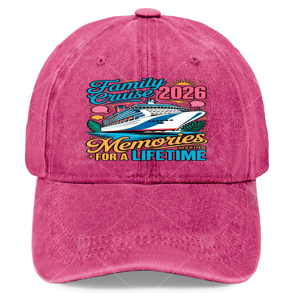 Unisex Funny Washed Baseball for Family Cruise Vacation Memories 2026