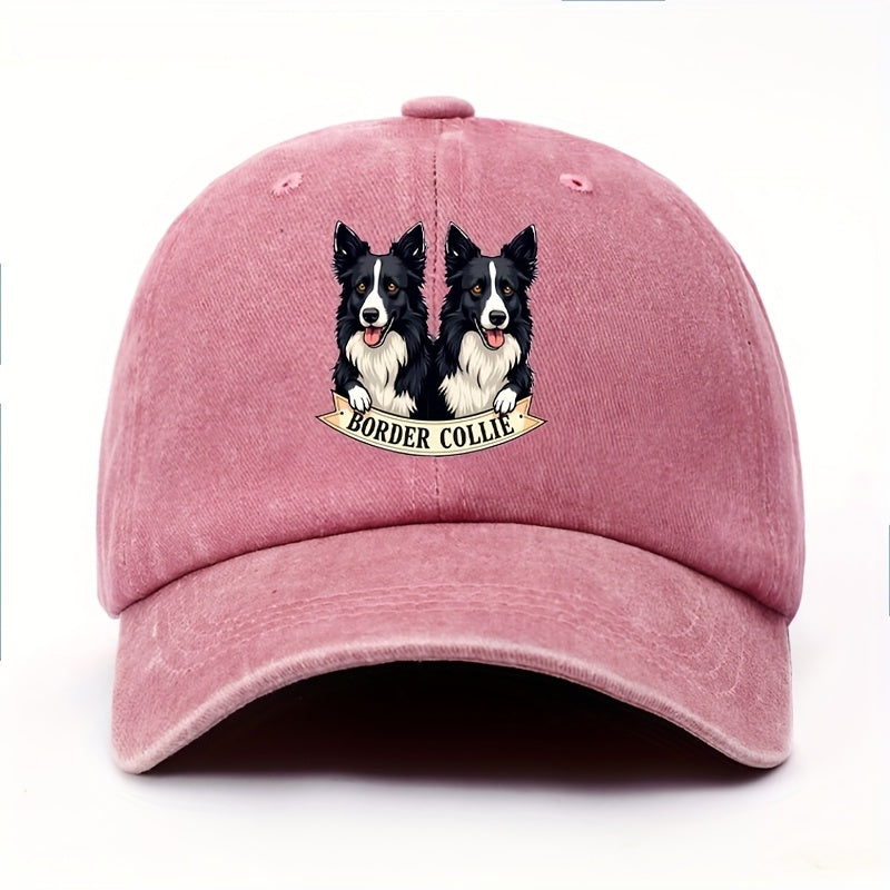 Cute Border Collie Pattern Adjustable Baseball Cap | Lightweight, Comfortable, Snapback, Wide Color Selection, Perfect Gift for Dog Lovers