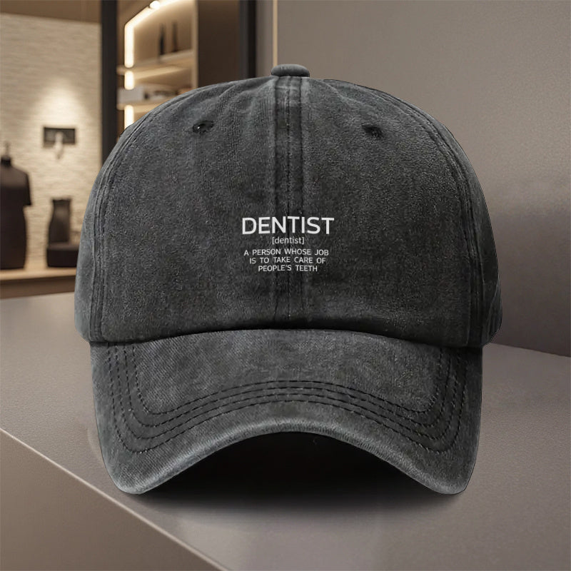 1pc, Adjustable Baseball Cap with "Dentist" Print, Made of Lightweight Polyester Fiber with Printed Design. Suitable for Outdoor Sports and Camping Enthusiasts, a Popular Couple's Cap, Golf Cap, Trucker Cap, and Stylish Baseball Cap