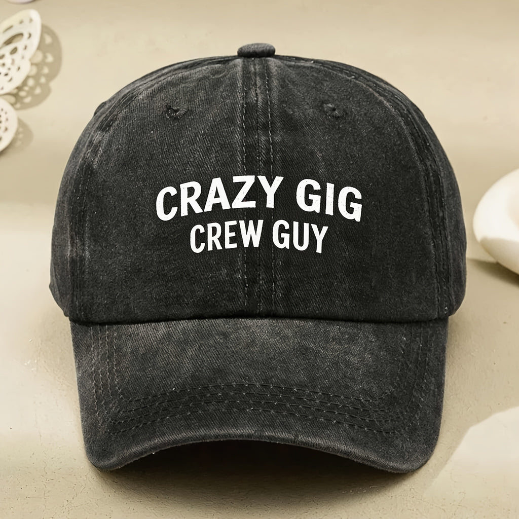 Men' Vintage Black Baseball Cap with Retro Music Print - Adjustable Pull String Hat Suitable for Music Lovers, Concerts, Streetwear & Gifts