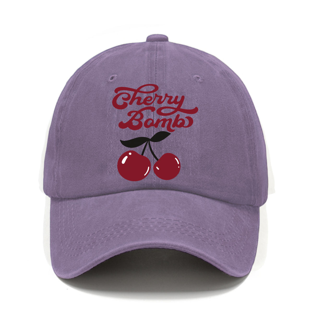 Vintage Cherry Bomb Print Washed Baseball Cap, a Fresh Retro-Style Men'S Hat, Suitable for Spring And Summer Casual Wear, Versatile Hat, Comfortable And Breathable, Perfect for Outdoor Use, Matching Outfits