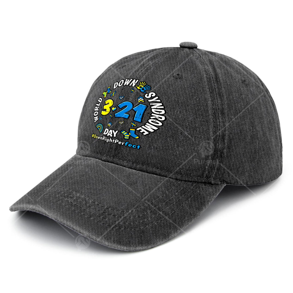 World Down Syndrome Day 3/21 Awareness Cap - Down Syndrome Ribbon, Unisex Adjustable Baseball Hat with Rainbow Print, Machine Washable for Awareness Month & Year-Round Advocacy Gifts Suitable for Men and Women