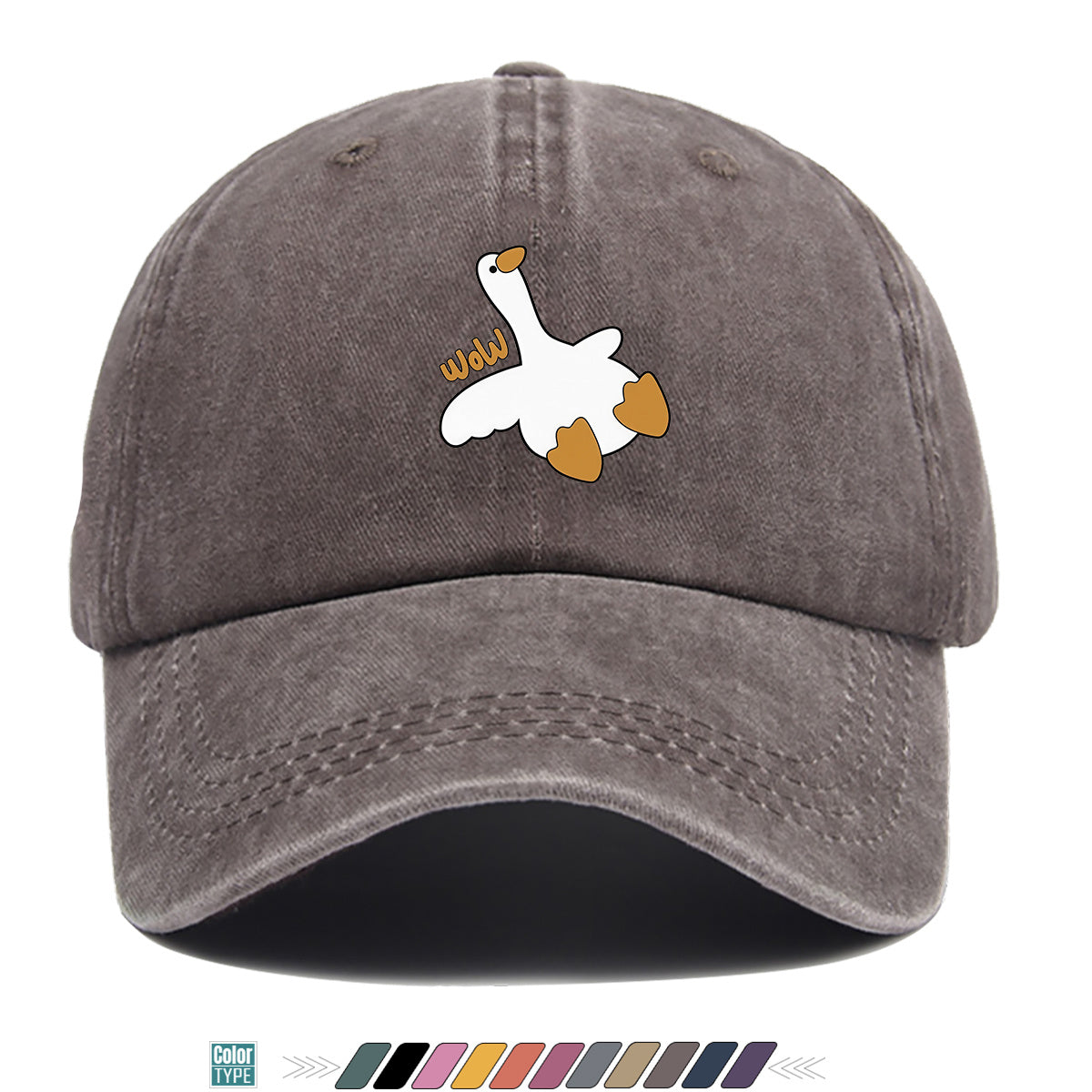 1pc Adorable White Goose Print Baseball Cap Suitable for Men & Women, Breathable Adjustable Snapback Hat with Goose, Unisex Casual Cap for Daily Wear, Picnic, Camping, Amusement Parks - Fun Gift for Goose Lovers, Birthday Present