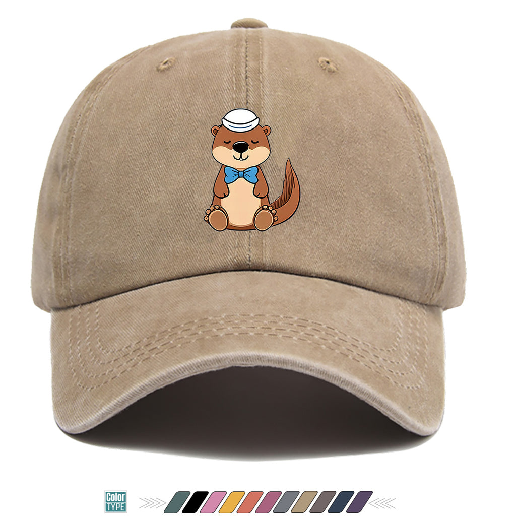 1pc Cartoon Otter Print Baseball Cap, Cute Animal Pattern Sun Hat, Fashion Casual Trendy Cap, Unisex Adjustable Duckbill Cap, Outdoor Travel Sunshade Hat, Outfit Hat, Bestie Shopping Photography Hat, Hiking Riding Hat, Daily Commute Versatile Hat