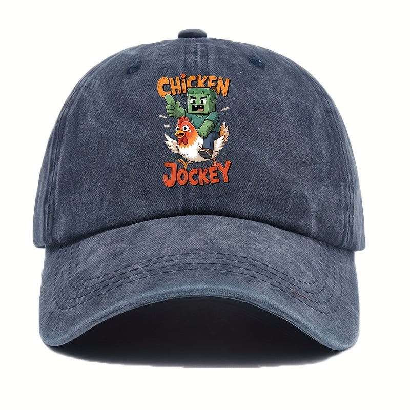 Boys' Rooster Jockey Pattern Baseball Cap - Vintage Adjustable Lightweight Hat, Suitable for Spring/Summer Outdoor Sports, Soccer Matches, and Carnivals, Multiple Colors Available