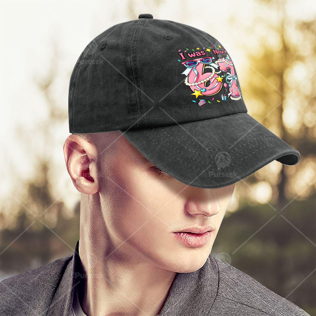 7th Birthday Girl I Was 6 Now Im 7 Year Old Girls Baseball Hat Unisex