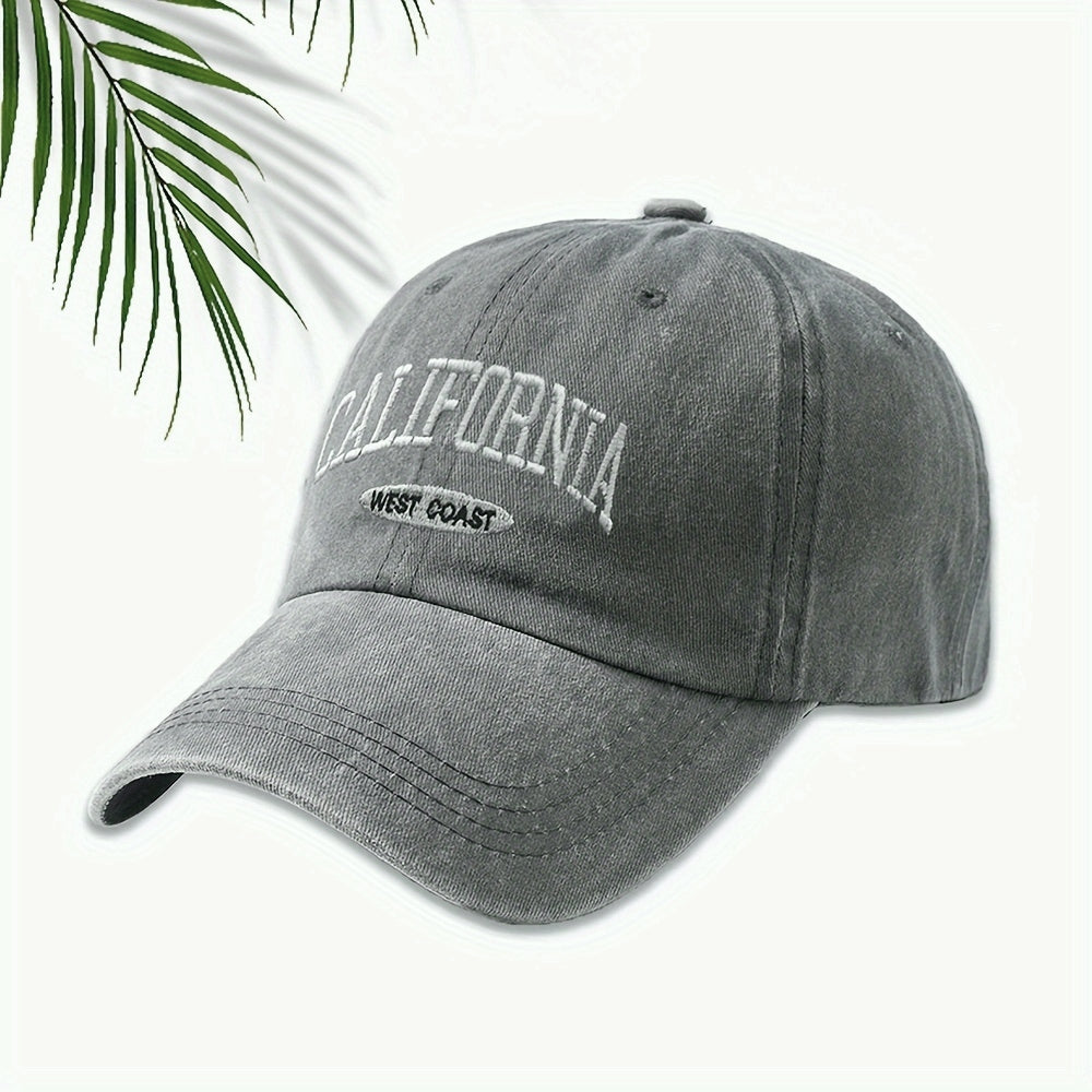 Women's Vintage California West CAL Letter & California Text Baseball Cap - Lightweight Structured Flat Top Hat Suitable for Beach, Casual Outfits, Sports - Non-Stretch CAL Lettering & California West Design