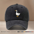 This Is a Baseball Cap Featuring a Flat Design of a Cartoon Goose, Suitable for All Seasons with an Adjustable Size. It'S a Trendy, Lightweight Duckbill Hat for Both Men And Women, Perfect for Outdoor Sports, Gatherings