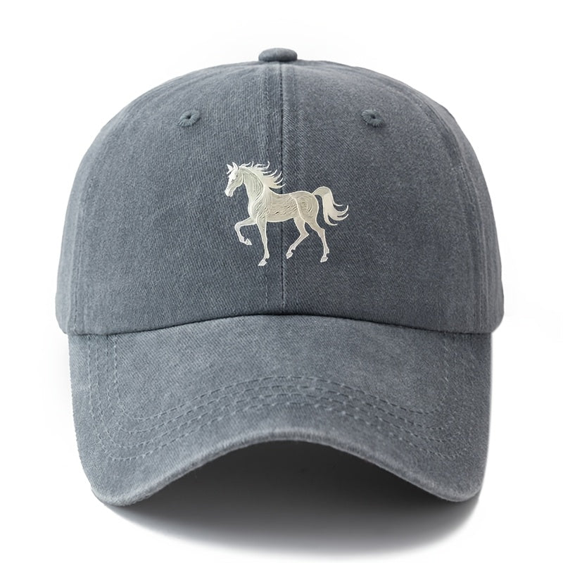 1 Unisex Fashion Versatile Printed Horse Baseball Cap | Classic Vintage Washed Lightweight Curved Brim, Ideal for Outdoor Travel, Camping, Casual Daily Wear, Hip-Hop Festivals |, Woven, Brand: MAKEFGE