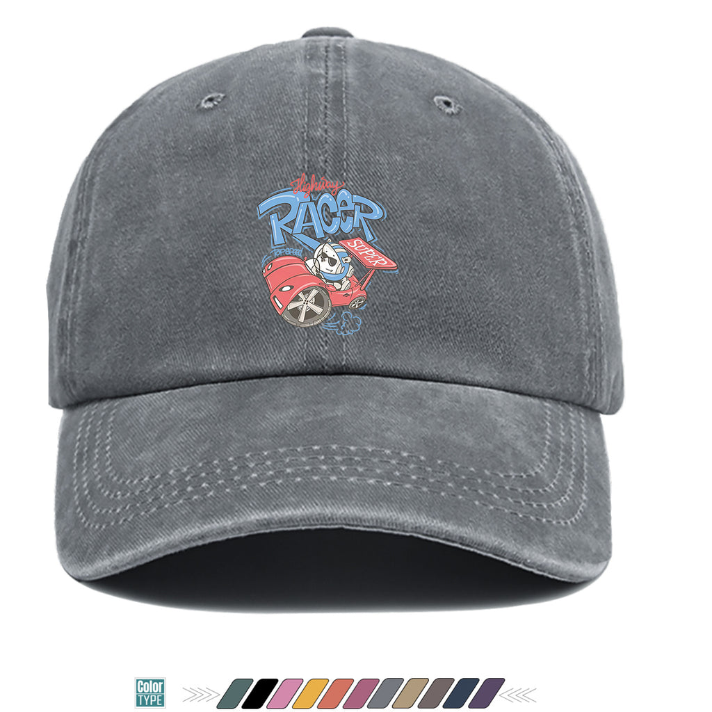 1pc "Highway Racer" Fun Cartoon Print Baseball Cap Panda Racer Pattern Sun Hat Fashion Trendy Duck Tongue Hat Unisex Adjustable Street Casual Hat Outdoor Sports Sun Hat Suitable for Daily Travel, Parties, Cycling