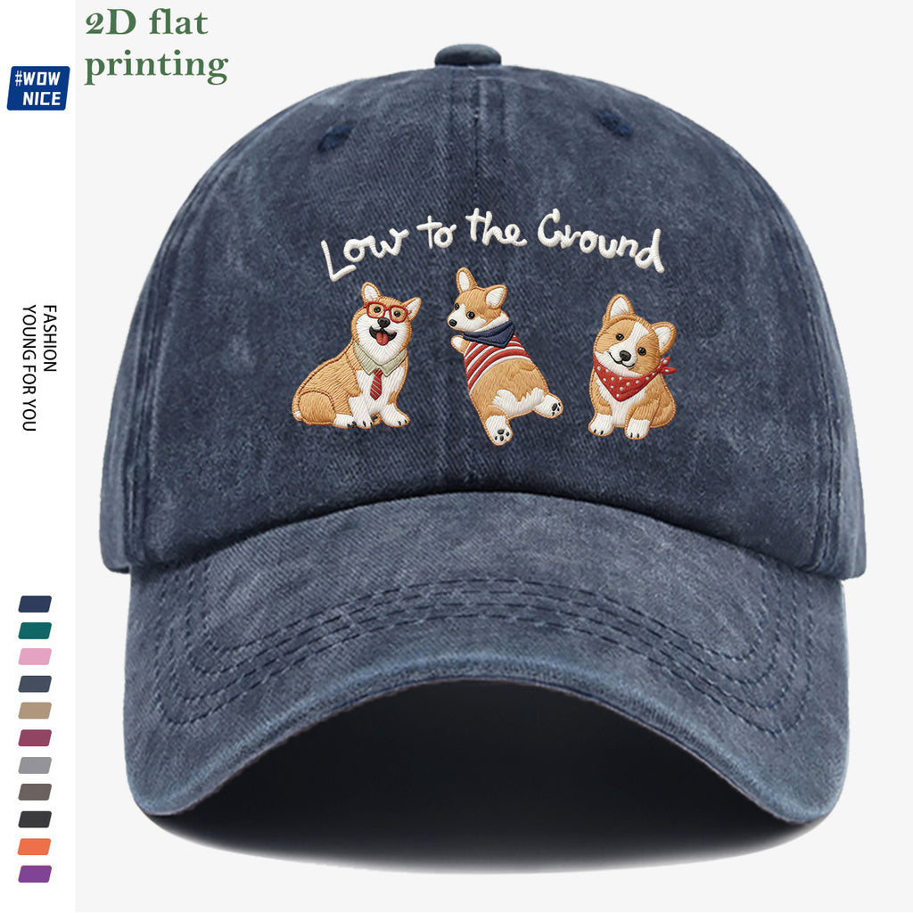 1pc Corgi Printed Baseball Cap, Animal Series Cute Pet Pattern, Fashion Slimming Headwear, Casual Outing Versatile Accessory, Unisex Adjustable Hat, Suitable for Shopping, Travel, Parties, Dates, Commuting, Vacation, Outdoor Activities