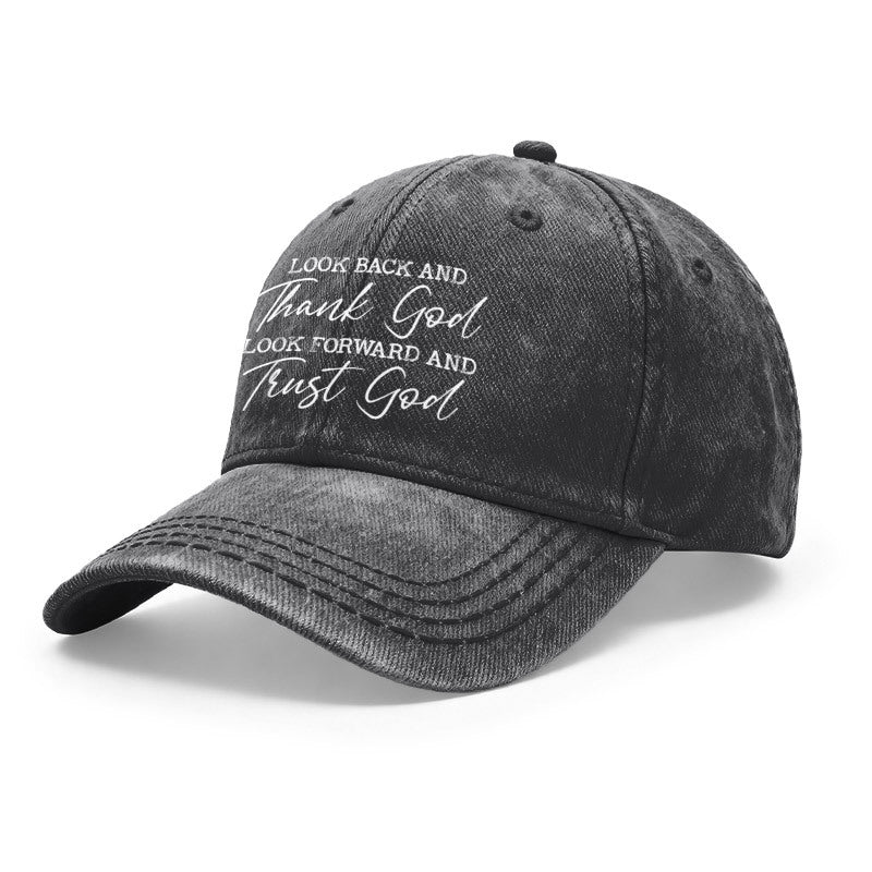 1pc Vintage Washed Unisex Baseball Suitable for Outdoor & Casual Wear, Adjustable Faith Quote Religious with Verse Design, Gift for Men & Women, Prayer for Church, Daily Wear, Printed Design