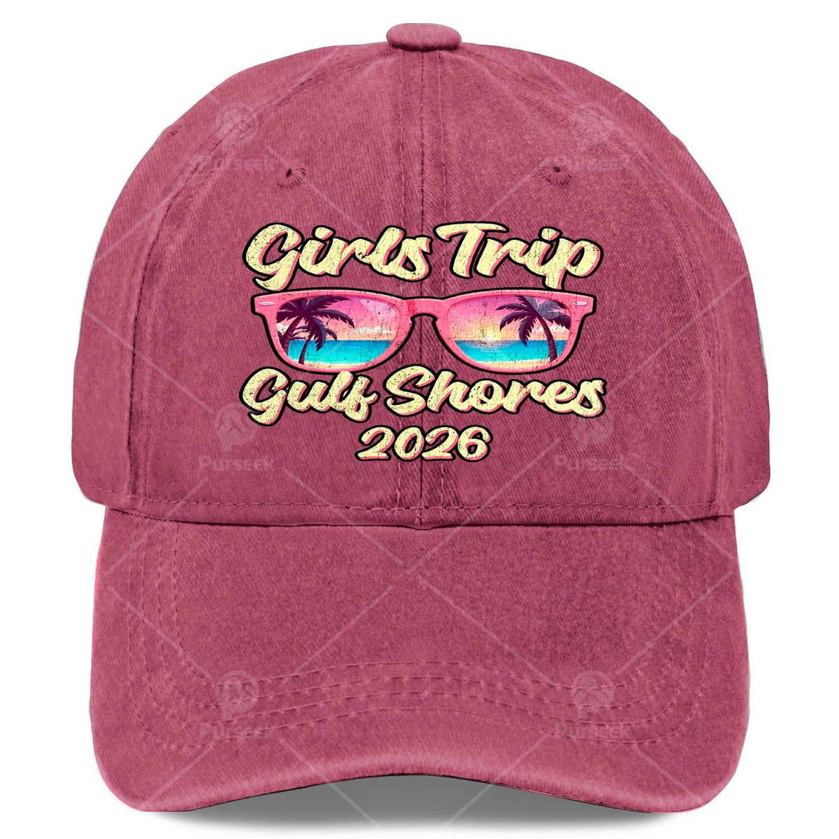 Beach Glasses Weekend Girls Trip 2026 Gulfs Shores Baseball Hat Unisex